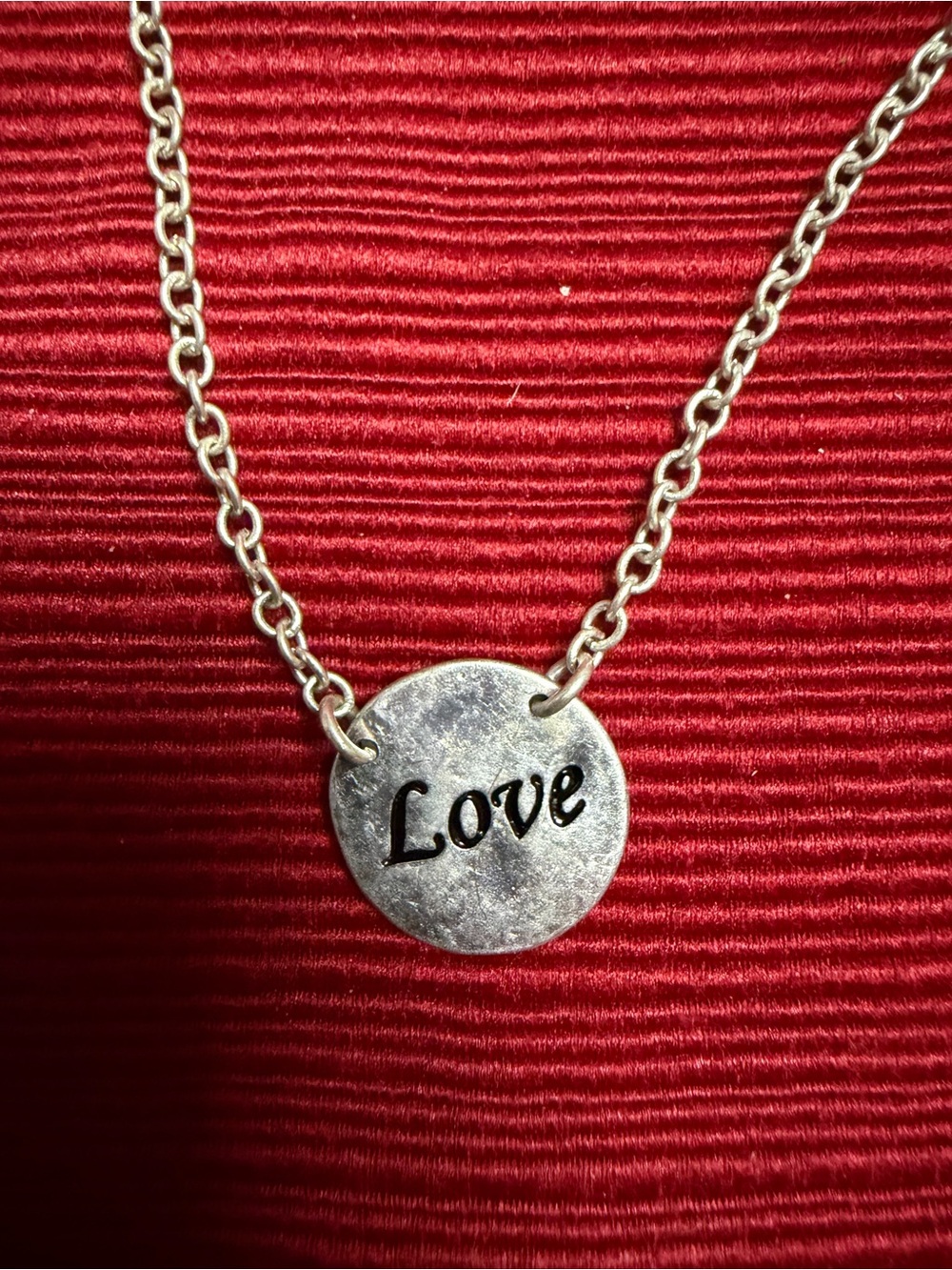 Park Lane Silver Love Pendant Necklace Retired Adjustable